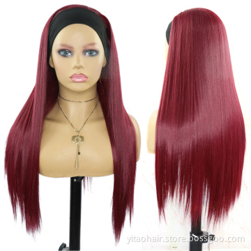 FAZHIYUAN 99J Brazilian Colorful Silky Straight Deep Short Water Wave Bob Kinky Curly Synthetic Headband Wigs
